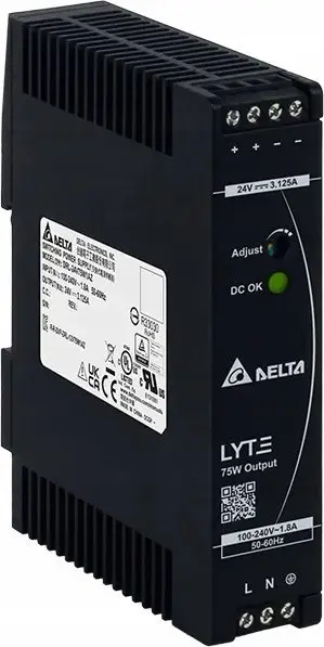 Furnizim me rrymë Delta LYTE DRL-24V75W1PN, 24V DC, 75W, i zi