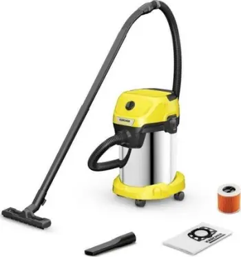Fshesë me korrent Kärcher 19/4/20, 1000W, depozitë inox 19L, e verdhë