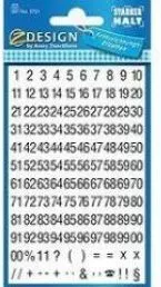 Set letra ngjitëse me numra Avery Zweckform - 1