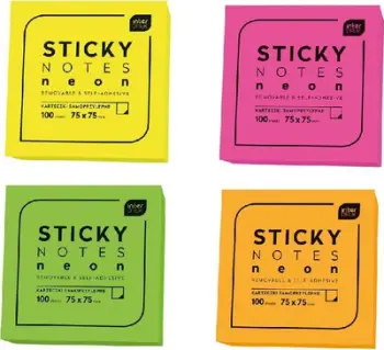 Fletëza ngjitëse Interdruk Neon, 75 x 75mm, 100 fletë