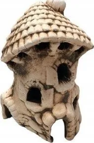 Dekor akuariumi Aqua Mag Fairy Tale House, qeramikë, 11 x 10 x 15 cm, bezhë - 1