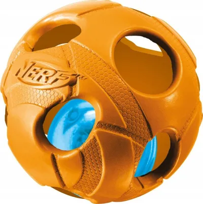 Lodër top për qen NerfDog LED Light Up, 8.7 cm, portokalli kaltër - 3
