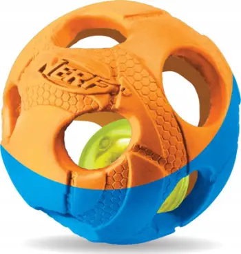 Lodër top për qen NerfDog LED Light Up, 8.7 cm, portokalli kaltër