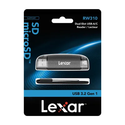 Lexues kartash Lexar LRW310X-BNBNG, USB 2.0 Type-A Type-C, SD microSD, i zi - 5