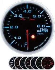 Manometër presioni karburanti DRacing DEPO SKPK, 52mm, ndriçim 7 ngjyra, i zi - 1
