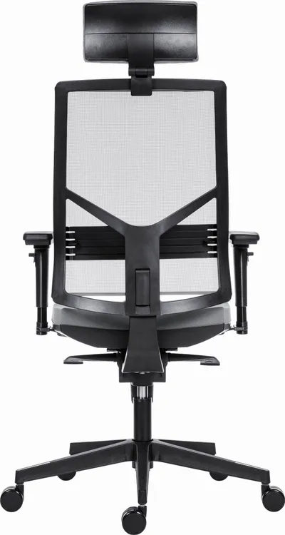 Karrige zyre ergonomike Powerton ERGO MARIE, mbështetëse rrjetë, krahë 3D, gri e çelët - 5