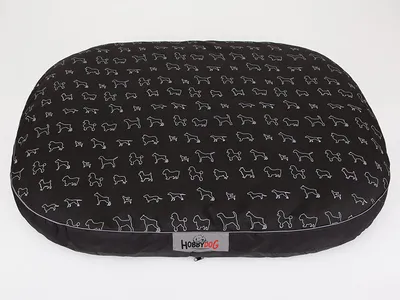 Shtrat qeni Reedog Mattress Round L, i butë, i zi - 2