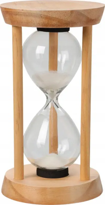 Klepsidër dekorative Home Styling Collection, dru dhe xham, 24 cm, rërë e bardhë