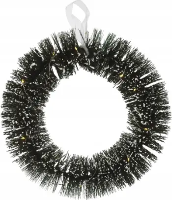 Kurorë dekorative Christmas Wreath, LED, 30 cm, jeshile me efekt bore