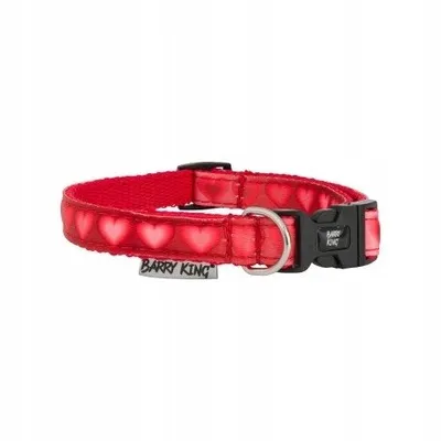 Qafore për qen Barry King Love Heart, 10mm, 20-30cm, e kuqe me zemra - 1