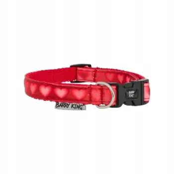 Qafore për qen Barry King Love Heart, 10mm, 20-30cm, e kuqe me zemra