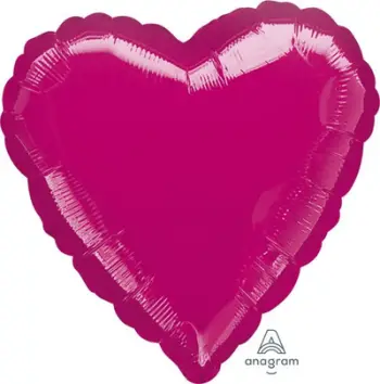 Balonë folje zemër Metallic Fuchsia, 43cm, fuchsia metalike