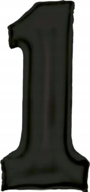 Balonë me fletë metalike numër 1, 86cm, satin e zezë - 1
