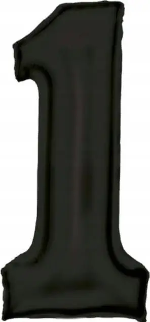 Balonë me fletë metalike numër 1, 86cm, satin e zezë
