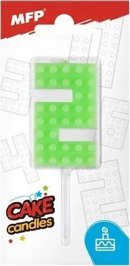 Qiri ditëlindjeje me numër Birthday Candle Blocks 2, dekorativ, i gjelbër