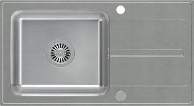 Lavabo kuzhine Quadron Ralph 111 Fusion, granit çelik, gri - 1