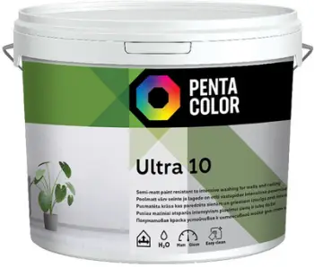 Bojë emulsioni Pentacolor Ultra 10, për mure të brendshme, 5L, e bardhë