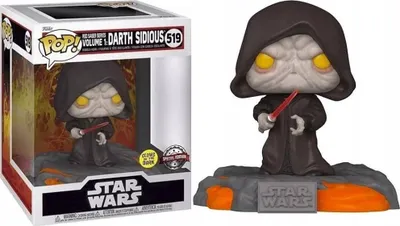 Figurë koleksionuese Funko POP Star Wars Darth Sidious, Red Saber Series Volume 1, Glow in the Dark, ekskluzive GameStop - 1