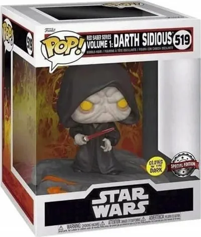 Figurë koleksionuese Funko POP Star Wars Darth Sidious, Red Saber Series Volume 1, Glow in the Dark, ekskluzive GameStop - 3