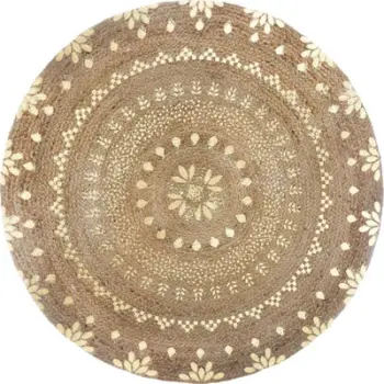 Tapet Atmosphera Round Jute Rug, 115 cm, jute natyrale, kafe