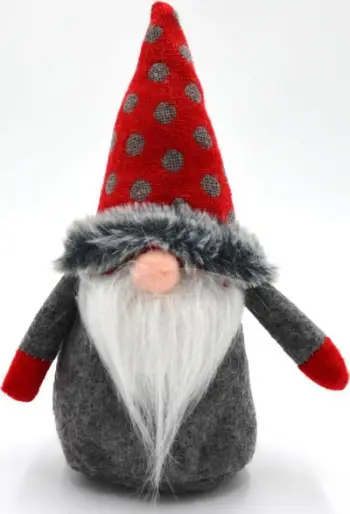 Figurine dekorative Santa Saska Garden, 20cm, me çantë dhuratash, e kuqe