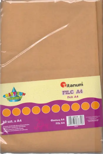 Set fletësh Titanum Felt A4, 10 copë, të portokallta