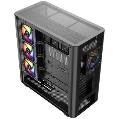 Kuti gaming MODECOM Volcano AQ400 ARGB, MIDI Tower, 4 ventilatorë ARGB, e zezë - 14