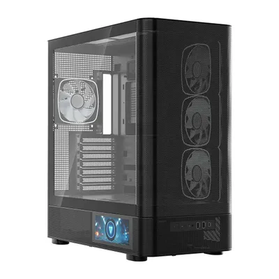Kuti gaming MODECOM Volcano AQ400 ARGB, MIDI Tower, 4 ventilatorë ARGB, e zezë - 3