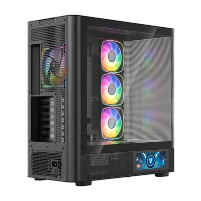 Kuti gaming MODECOM Volcano AQ400 ARGB, MIDI Tower, 4 ventilatorë ARGB, e zezë - 4
