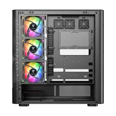 Kuti gaming MODECOM Volcano AQ400 ARGB, MIDI Tower, 4 ventilatorë ARGB, e zezë - 5