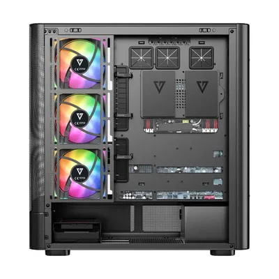 Kuti gaming MODECOM Volcano AQ400 ARGB, MIDI Tower, 4 ventilatorë ARGB, e zezë - 6