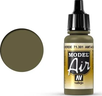 Ngjyrë akrilike për airbrush Vallejo Model Air AMT 4 Camouflage Green, 17ml, jeshile ushtarake - 1