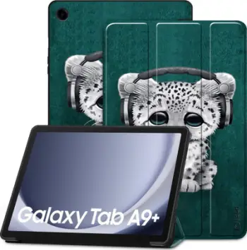 Mbrojtëse tablet Tech-Protect Smartcase Sad Cat Galaxy Tab A9+ 11", funksion qëndrimi, jeshile