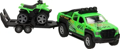 Set lodrash Hipo Car 4x4 me rimorkio dhe quad, dritë, tingull - 1