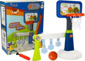 Set basketbolli për fëmijë, tabelë dhe kosh, top me pompë, shumëngjyrësh
