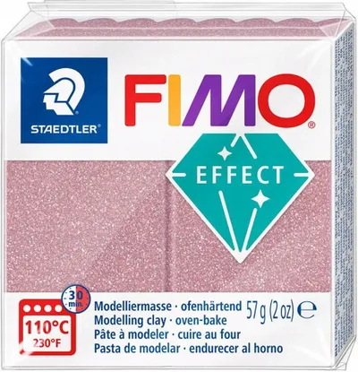 Masa modeluese Staedtler FIMO 8010 Glitter, 57 g, rose gold - 1