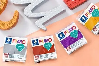 Masa modeluese Staedtler FIMO 8010 Glitter, 57 g, rose gold - 3