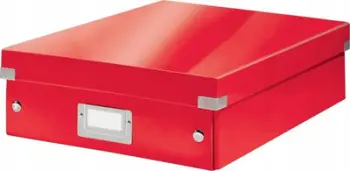 Kuti organizuese Leitz Click & Store WOW Medium, karton i laminuar, e kuqe