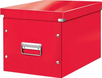 Kuti magazinimi Leitz Click & Store WOW Cube Large, karton i fortë, e kuqe