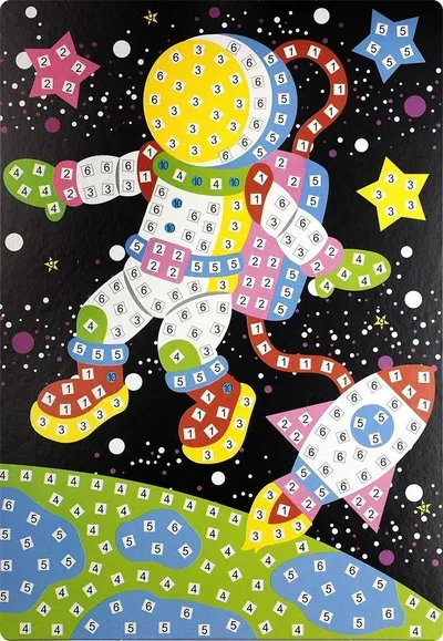 Set mozaik me shkumë Titanum Foam Mosaic Astronaut, 16.3 x 23.4 cm, për fëmijë - 3
