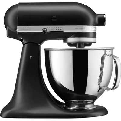 Mikser planetar KitchenAid Artisan 5KSM125, 4.8L, 10 shpejtësi, i zi mat - 1