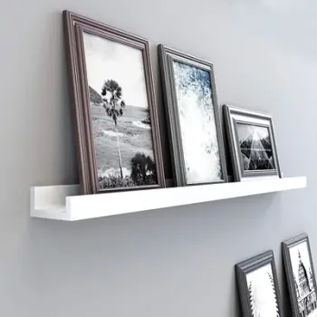Raft muror SONGMICS Long Floating Ledge, 115 cm, MDF, i bardhë