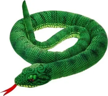 Lodër pelushi gjarpër Beppe Plush Long Snake, 180cm, jeshil