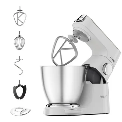 Mikser planetar Kenwood Titanium Chef Baker XL KVL65.001WH, tas inoksi, i bardhë - 1