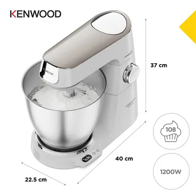 Mikser planetar Kenwood Titanium Chef Baker XL KVL65.001WH, tas inoksi, i bardhë - 4