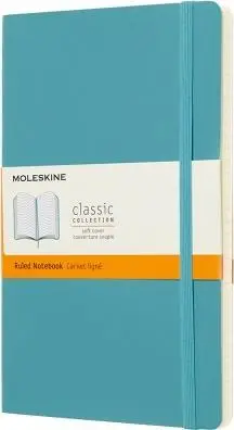 Bllok shënimesh Moleskine Reef Blue Large Ruled Soft, format i madh, me vija, ngjyrë blu