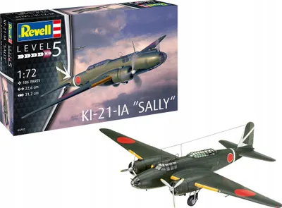 Set model aeroplani Revell KI-21-LA Sally, shkalla 1:72, plastik, shumëngjyrësh - 1