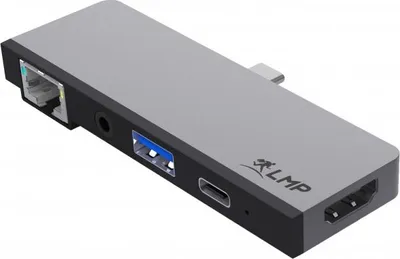 Docking stacion LMP USB-C Tablet Dock, HDMI 4K, Gigabit Ethernet, i hirtë - 1
