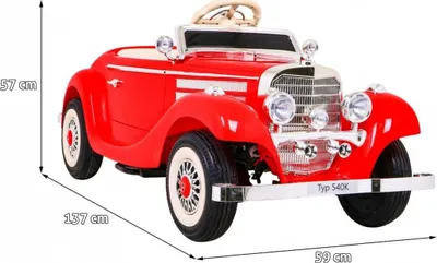 Makina elektrike për fëmijë Mercedes Benz Retro 540A, 4 motorë, deri 100 kg, e kuqe - 2