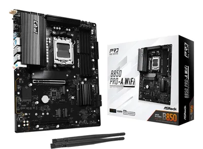 Pllakë amë ASRock B850 PRO-A WiFi, AM5, DDR5, e zezë - 1